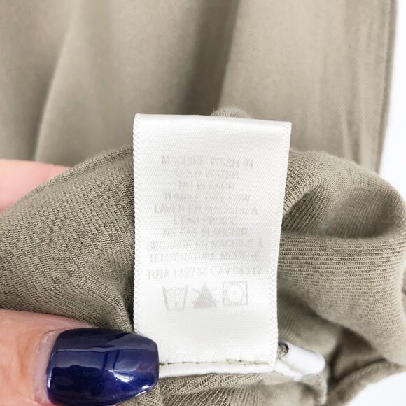 Cloth & Stone Womens Short Sleeve T-shirt Dress Medium Green V-Neck Hi-Low Hem - Picture 8 of 8